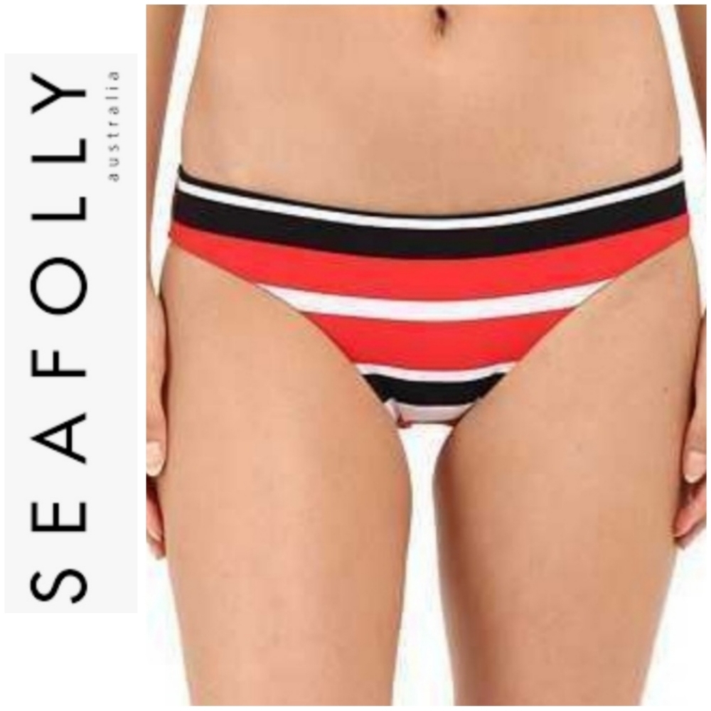 NWT Seafolly Walk The Line Hipster Bikini Bottom